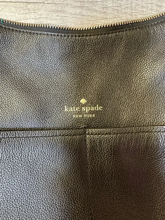 Kate Spade New York Black Pebbled Leather Shoulder Bag Zip Top Classic Purse - Picture 2 of 7